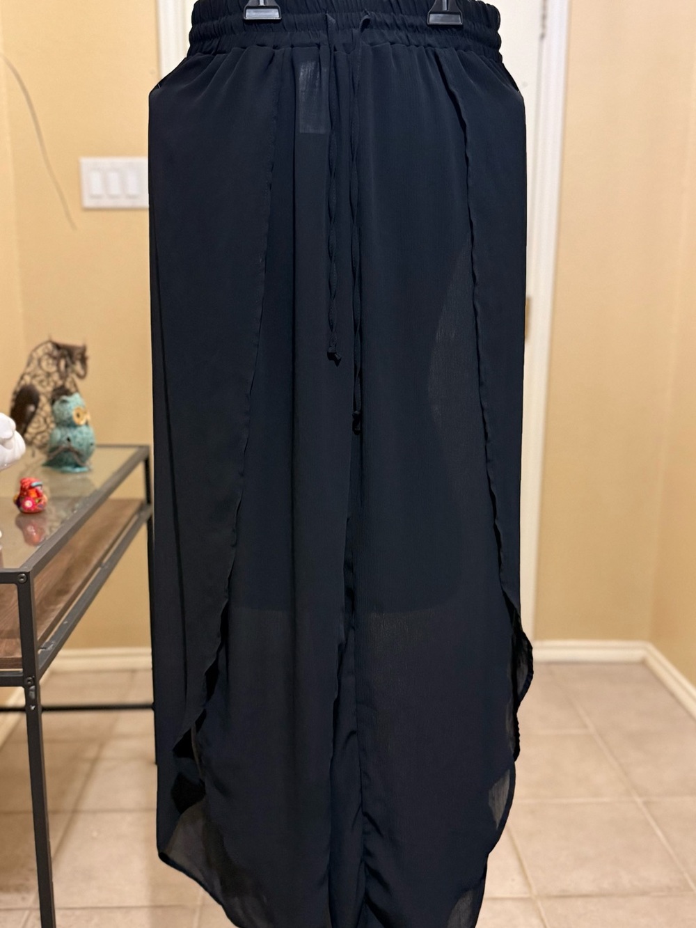 Time and Tru Black pant swimsuit coverup with Drawstring Waist